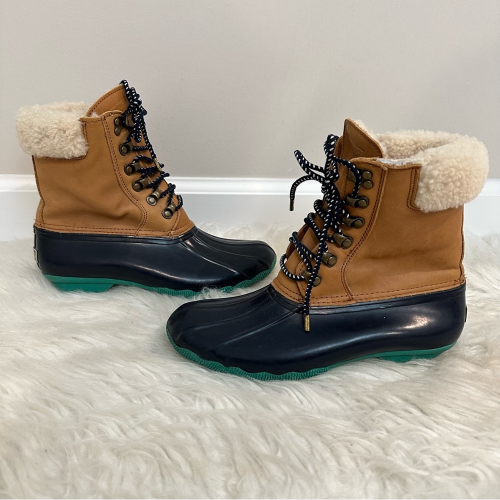 Sperry x J Crew Leather & Shearling Lined Duck Boots